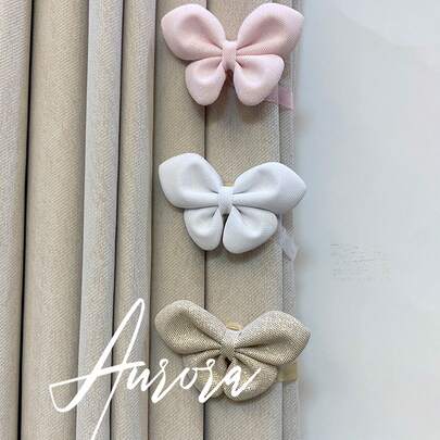 2 件女孩卧室装饰优雅窗帘系带，- 星光闪闪和丝带裙装饰绳适用于客厅、育儿室 - 装饰窗帘架 - 易于系带的窗帘紧固件，适合青少年女孩卧室装饰，蝴蝶结形系带，布面蝴蝶结，可爱装饰