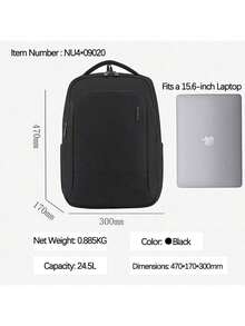 Samsonite NU4*09020 通勤減壓背包 人體工學背帶舒適減負 多隔間井井有條 隱藏式便捷側袋 - 黑色 - 查看 6