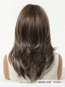 18英寸优雅灰色长卷发假发，带挑染和刘海 - 深色发根至浅色发尾，合成纤维材质，适合女性日常、派对、节日、旅行、万圣节、圣诞节、新年、狂欢节、音乐节、角色扮演等各种场合，是送给女孩的理想礼物，也是夏季毕业季的完美礼物，现成的礼物之选，万圣节圣诞节礼物。