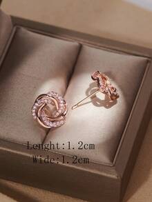 1 对/2 件时尚简约百搭锆石耳钉，适合女士、情人节/母亲节礼物、妈妈、母亲、母亲节、礼物