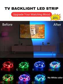 ONELEDWANGRX Tira de Luces LED con Memoria de Patrones 3.3ft-50ft/1m-15m Tira de Luz Inteligente para Dormitorio, Controlador Integrado de 3 Botones, Tira de Luz Cambiadora de Color RGB Luces de Cuerda, Adecuada para Sala de Estar Decoración del Hogar Fiesta de Navidad Luces de Vacaciones - Edición de memoria blanca - Ver 9