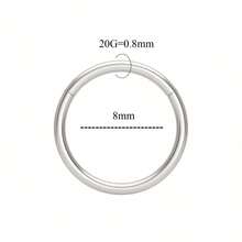 1pc 316l Stainless Steel Nose Ring, Seamless Ring With Gold Plating, Can Be Used For Both Men & Women Earrings - Silver - View 25