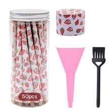 4 pièces/set Coffret cadeau d'accessoires pour fumeurs, comprenant 50 pièces de papiers à rouler pré-roulés en forme de cône avec des saveurs de fruits tropicaux, 1 pièce moulin à herbes en métal à 4 couches avec grattoir, 1 pièce remplisseur, 1 pièce brosse, outils ménagers, cadeau de Noël, accessoires pour fumeurs, fournitures de fête