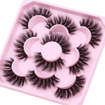 Mink Lashes Fluffy 6D Volume False Eyelashes Fluffy Strip 15-18 MM Fake
