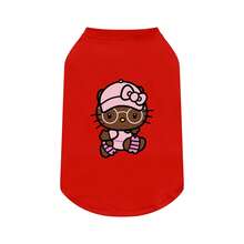 Sanrio 1 Peça Camisa de Estimação de Manga Curta com Estampa Fofa da Hello Kitty, Camisa de Estimação de Gato e Cachorro de Manga Curta Macia