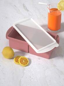 Silicone Freezer Tray With Lid - Silicone Freezer Food Molds- Large Ice Cube Tray,Silicone Freezer Container,Freeze & Store Soup, Sauce, Broth,Leftovers - Makes 4 Perfect 1 Cup