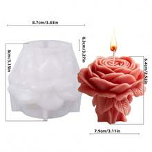 1 pieza Molde de silicona de ramo de rosas 3D para velas DIY, jabones y aromaterapia - Molde de resina epoxi para decoración del hogar, manualidades de arcilla y yeso