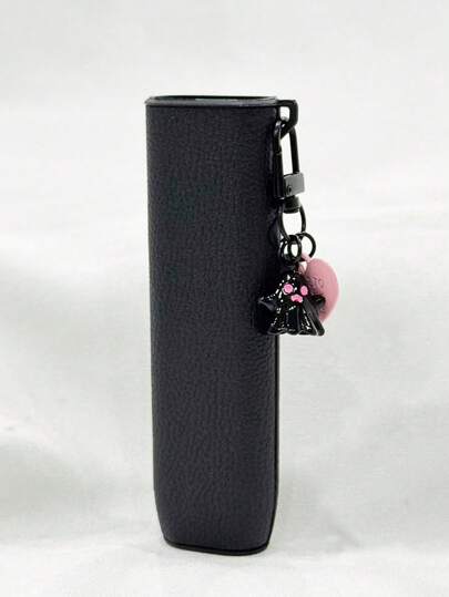 1个纯色PU皮革IQOS ILUMA ONE保护套，带挂绳，适合春、夏、秋、冬四季，电子烟挂饰，礼品