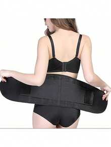 1pc Women Adjustable Breathable Waist Trainer Belt For Fitness And Sports Waist Trimming Benefits Corset Exercise Waist Belt Suitable For Workout Home Sports And Walk - Black - View 2