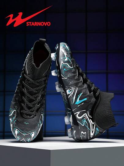 STARNOVO 双星足球钉鞋，男女通用户外运动钉鞋，适合足球/棒球，人造草皮和天然草皮，防滑，舒适，皮革材质，多种颜色和款式，高帮专业足球/青少年世界杯足球鞋，价格最优