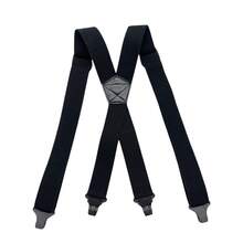 3.8cm Men's Suspender Clips Plain Elastic Suspenders Business Dress Pants Shirt Butterfly Clips Shoulder Straps Suspender Gift For Boyfriend - Màu xanh nước biển - Xem 6