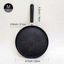 ABKOK 1pc/4pcs Cookware Set, 1-2 Serving Non-Stick Soup Pot And Frying Pan Combo | Compact Size, Suitable For Single Cooking, Sold Individually Or As A Set - Black - View 14