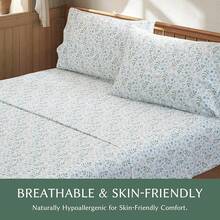Black Sheets, Deep Pocket, 1800 Thread Count, Soft Breathable, Cute Printed Boho Farmhouse Bed Sheets, Up To 18 Inch - Green - View 7