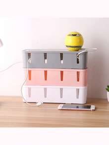 1 Stück Kabel Aufbewahrungsbox mit Deckel, Kabel Organizer mit hoher Kapazität, platzsparende Desktop Steckdosen Kabel Management Box zum Verstecken von Stromauslässen, für den täglichen Gebrauch, geeignet für Büro, Wohnzimmer, Zuhause Aufbewahrung und Organisation