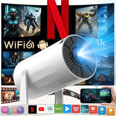 XBJ 1080P HD Projector With Android System Is A Bluetooth Projector With Automatic Trapezoid Correction And Focus Function, Bluetooth 5.2 Projector. , A Convenient Outdoor Projector. It Is Very Versatile And Suitable For Various Scenes Such As Home Entertainment, Outdoor Activities, Camping Trips, Social Gatherings, Office Meetings, Etc. It Increases Convenience And Practicality And Is The Best Choice For Various Needs. Mini Projector