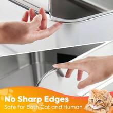 Large Stainless Steel Litter Box, Leak Proof 10.4 Inches High Sides Urine Litter Trapping, Comes With Litter Scoop, Non - Stick, Non - Slip, No Edges - Bạc - Xem 4