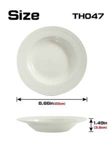 1pc High-End Textured Ceramic Dinner Plate, Suitable For Restaurant/Home Use, Salad, Pasta, Practical Tableware