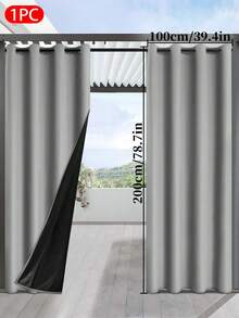 1 件纯色防水遮光窗帘，现代简约隔热，适用于户外、卧室、客厅窗帘装饰 - 彩色 - 查看 13