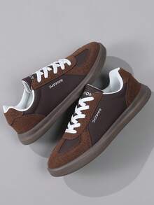 Giày thể thao nam thường ngày cỡ lớn 46, đế mềm nhẹ, mũi tròn, buộc dây, đế bệt - Nhiều màu - Xem 5