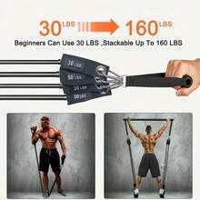 KINET 12pcs Pilates Stick Set With 4 Resistance Bands (160LBS), Suitable For Home Gym, Yoga, Squats And Full Body Shaping - Exercises Legs, Butt, Waist And Arms