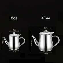 1PC 18/24/32 Ounces Stainless Steel Leak-Proof Coffee Pot, Oil Pot, Water Pot, Teapot, Ounce Pot, Equipped With Filter And Stopper For Heating Storage Pot, Dust-Proof, Shock-Proof, Rust-Proof And Leak-Proof, Suitable For Kitchen/Dining Room/Coffee Shop/Water Bar Counter - Multicolor - View 8