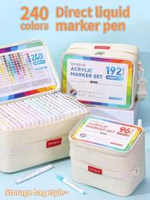 Bộ 9 bút vẽ màu acrylic Languo, 720 màu, đầu bút mềm có thể pha trộn, thích hợp cho vẽ tranh, thủ công DIY, dụng cụ mỹ thuật trường học, các lớp học nghệ thuật, mùa tựu trường và nhiều hơn nữa. - Nhiều màu - Xem 4