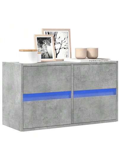 VidaXL TV Wand Unit LED Lighting 80x31x45 Cm Concrete Grijs