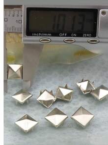 100 Pcs Square Pyramid Rivet Clothing, 10 Mm Four Claw Earring, Punk Rock Spike Polka Dot, Su For Bags, Shoes, Leather Craft (Silver)