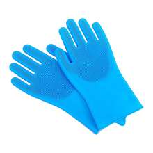 Pet Grooming Cleaning Gloves Dog Cat Bathing Shampoo Glove Scrubber Magic Dishwashing Cleanner Sponge Silicon Hair Removal Glove