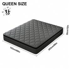 12in Queen Size Mattress,Deep Sleep Memory Foam Hybrid Euro Top Mattress,Medium Firm Hybrid Mattress, Luxurious Comfort With Pocket Springs,Assembled In USA,Boxed,10inch/14inch Twin Full Queen King Size Mattress Options.Colchones Para Cama - 黑色-12in - 查看 9