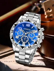 3pcs/Set Men's Business Watch Set, Fashionable Luxury Numeric Dial Quartz Watch, Suitable For Daily Business Occasions, Perfect Gift For Friends Or Fathers - Multicolor - View 7