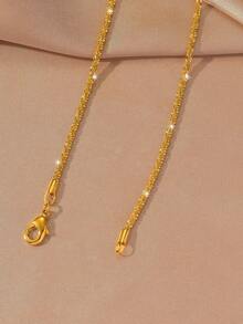 1pc Minimalist Versatile Copper Plated Gold Women Chain Necklace, Jewelry Gift