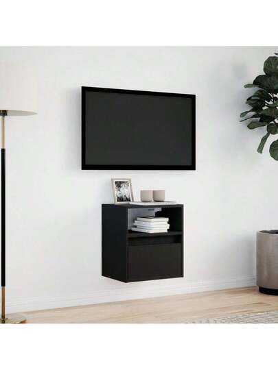 VidaXL TV Wand Unit LED Lighting 41x31x45 Cm Zwart view 4