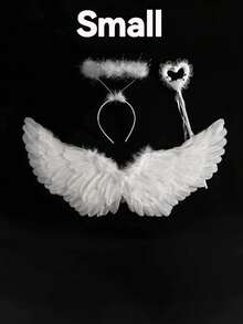 3 件可爱天使羽毛翅膀套装，创意设计，优雅时尚，充满真实感，可用于婚礼、圣诞节、万圣节、生日、派对、装扮活动、舞台角色表演、角色扮演道具、多场景应用、送给家人和朋友的万圣节节日礼物、毕业礼物 - 彩色 - 查看 13