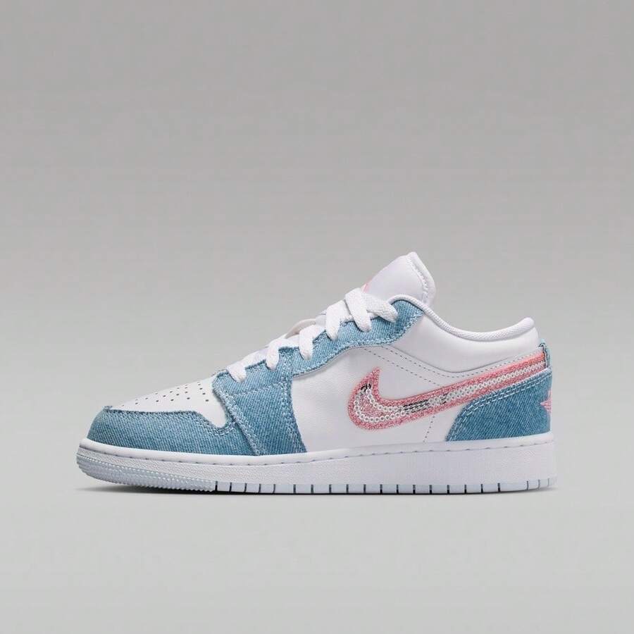 Nike Air Jordan 1 Low SE (GS) 篮球鞋，低帮，HQ2001-400 - 藍白色 - 查看 1