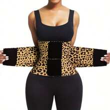 1 Piece Leopard Print Women's Waist Trainer - High Compression Triple Wrap Fitness Shaper Waist Belt, Suitable For Gym, Sports And Fitness, Adjustable Straps, Nylon Material, Elegant Design, Fitness Accessories Exercise Waistband I Discovered Amazing Products On - 黃色 - 查看 2