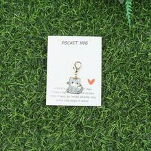 1pc/7pcs Mini Cute Kitten Pendant Keychain Cartoon Cute Cat Image With Love Pocket Card 'Give You A Little Hug' Suitable For Birthday Party, Wedding, Valentine's Day, New Year Party And Other Occasions Bag Accessories Lanyards With Id Holder Car Accessories Bag Charms - Multicolor - View 17