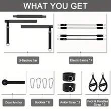 KINET 12pcs Pilates Stick Set With 4 Resistance Bands (160LBS), Suitable For Home Gym, Yoga, Squats And Full Body Shaping - Exercises Legs, Butt, Waist And Arms