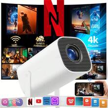 Tragbarer Projektor, natives 720P, unterstützt 4K, 5G-WLAN-Drahtlosverbindung, automatische Pegelkorrektur, um 180 Grad drehbar, geeignet für Mobiltelefone/TV-Sticks/Laptops, Heimkino bevorzugt