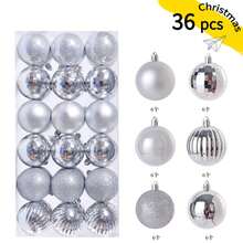 36pcs 3cm-4cm Christmas Ornament Balls - Assorted Shapes, Christmas Tree Decorations Set; Note: This Is A Handicraft Product, There May Be Minor Stains, Dust, Printing Marks And Glue Overflow. Small Scratches Are Normal And Do Not Affect The Appearance And Usability. - Multicolor - View 11