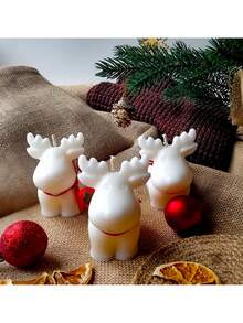 1pc 3D Deer Silicone Mold - DIY Plaster & Resin Crafts For Christmas, Elegant Antler Design, Dual-Purpose Handmade, Home Decor Reusable Art Mold