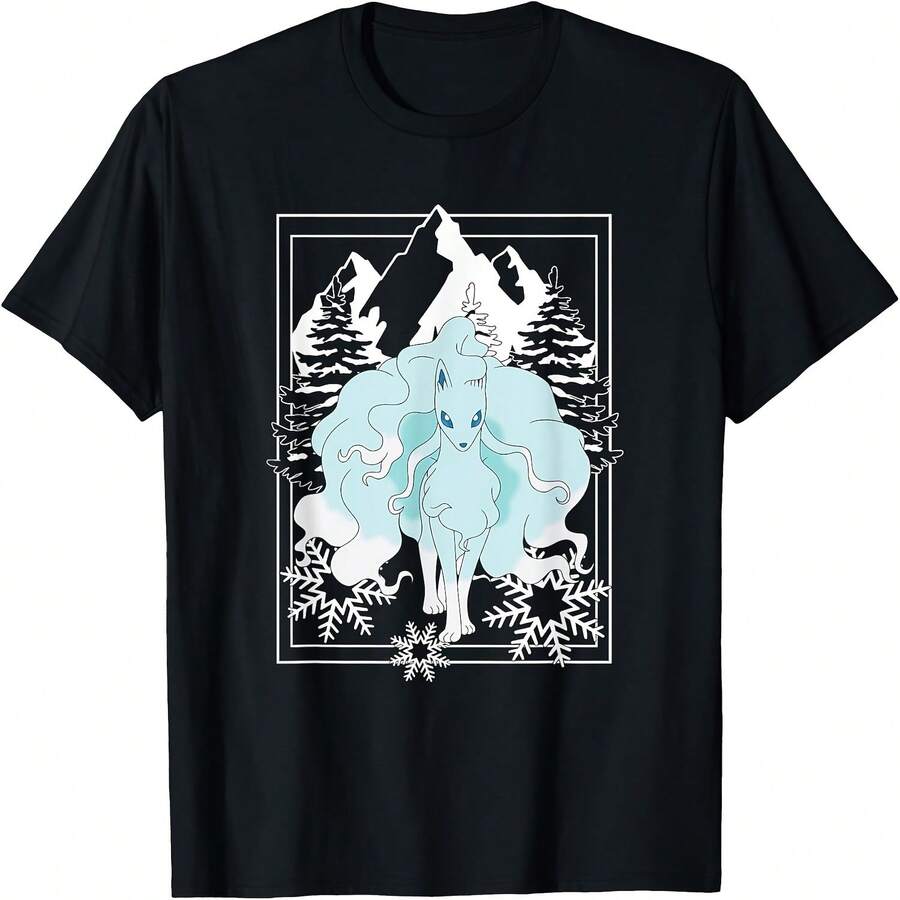 Alolan Ninetales Frozen Mountains Retro Portrait T-Shirt - Màu 2 - Xem 1
