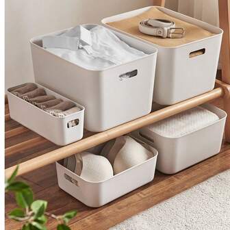 塑料收纳盒整理套装，多功能便携式桌面收纳盒，节省空间，方便耐用，适用于家庭办公室、浴室、厨房用品，可收纳杂物