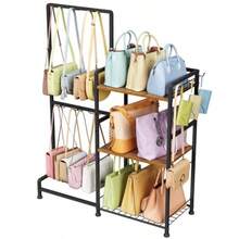Purse Storage Organizer For Women 3Tier Max Purse Storage Stand Rack Holder Bag Shelf For Closet 12 Fixed Hooks 3 Side Hooks Keeping Purses Visible Purse Display Bag Organizer For Various Bags - As Pic - View 1