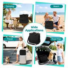 Airline-Approved Dog Travel Bag Pet Carrier Set With 2 Collapsible Bowls & Multi-Compartment Design - Zipper Closure - Ideal For Overnight Trips & Halloween Gifts, Adjustable Strap Dog Travel Bag, Pet Travel Essentials, Durable Pet Bag, 2 Colors - màu đen - Xem 8
