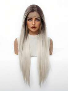 Tóc giả ren phía trước 13*3,5 inch, Mật độ 150%, Tóc dài thẳng tự nhiên Ombre, Kiểu tóc chẻ ngọn tự nhiên thanh lịch dài 30 inch - Tóc giả dệt ren tổng hợp chịu nhiệt, Thích hợp để đội hàng ngày và đi lễ hội, du lịch, tiệc tùng, hóa trang, diễn viên, tóc giả Halloween, Món quà hoàn hảo cho các cô gái trong lễ hội. - Ombre - Xem 3