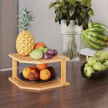 1个竹制转角置物架 - 节省橱柜空间，适合放在厨房台面上，用来放置盘子、碗碟等。这款转角置物架既可以放在台面上，也可以放在橱柜里，有效帮助整理厨房空间。 - 彩色 - 查看 5