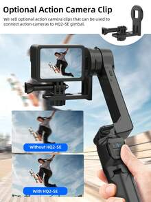 AXNEN 便携式三轴智能手机云台稳定器，带无线遥控器、补光灯、可折叠、360°旋转手机支架、自动平衡功能，适用于/安卓/GoPro