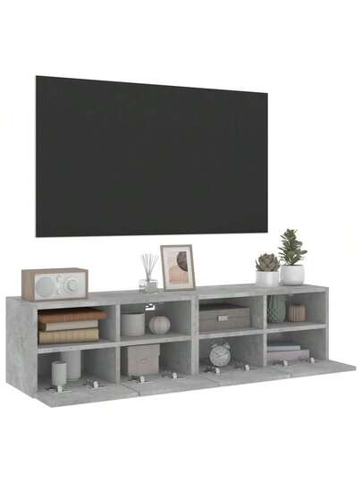 VidaXL TV Wand Units Pcs 60x30x30 Cm Finished Wood Concrete Grijs view 4