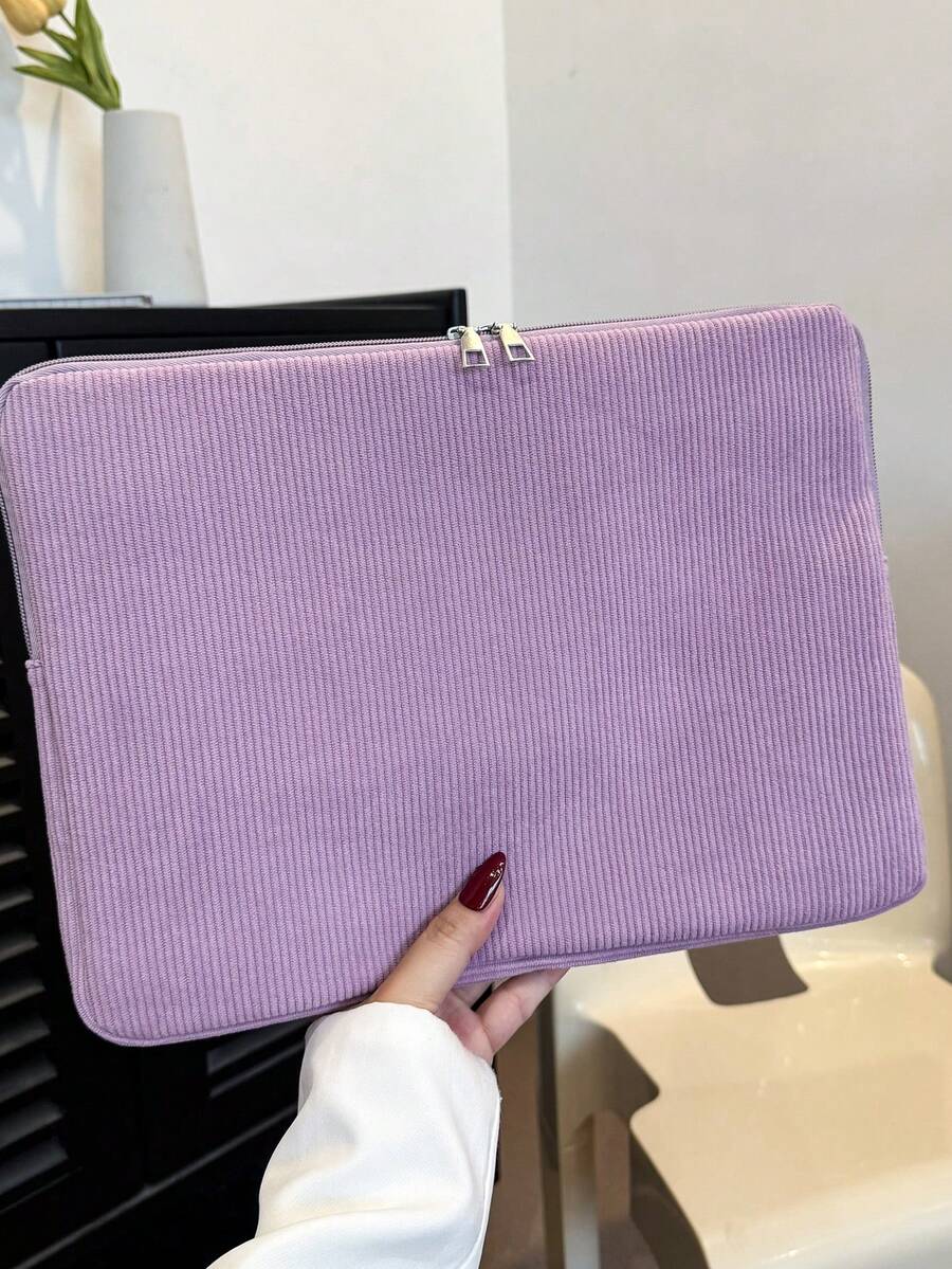 1pc Student Laptop Sleeve Bag, 11"/13"/15" Laptop Bag, Solid Purple Color Casual Unisex Tablet Protective Case, Suitable For Macbook, HP, ASUS, Fits Girls, Teens, Boys, College Students, 9-15" Tablets Including IPad Air 4/5, IPad Pro Autumn University Essentials Laptop Bag For Women Mac Book Case Back To School Laptop Case Laptop Cover For Travel Waterproof Portable For Men Laptop Bags - Purple - View 1
